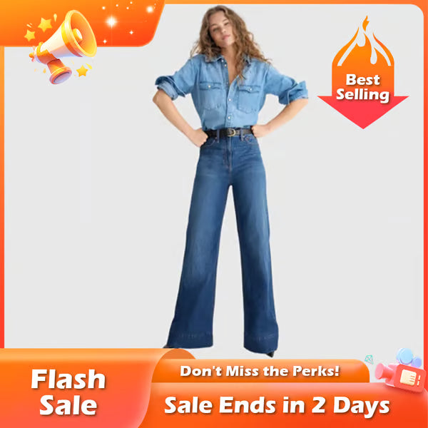 🏆Flash Sale⚡ 50K+ SOLD! Almost Gone-💥Tummy Control Tall Wide Leg Denim Trouser