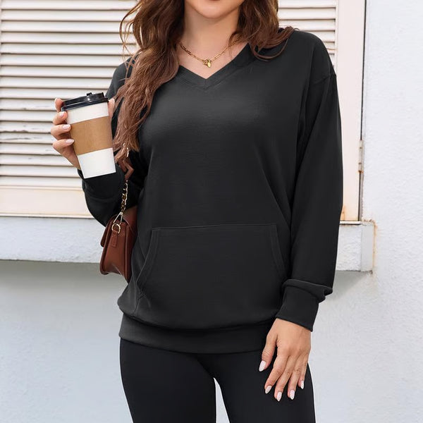 Women's Hatless V-Neck Hoodie with Pockets(BUY 2 FREE SHIPPING)