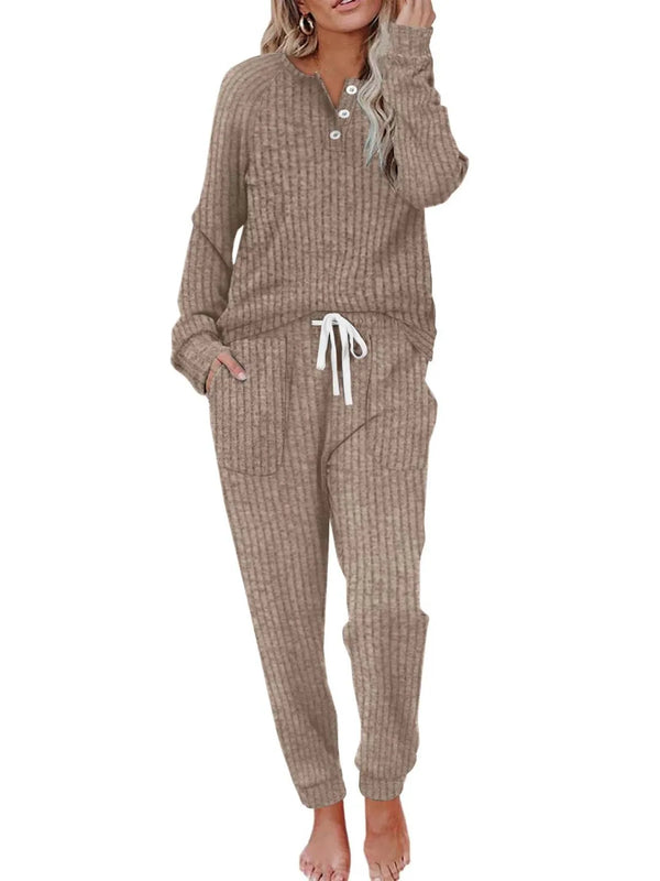 ⏰Hot Sale-Women Lounge Sets Button Down Sweatshirt Sweatpants Two Piece Set with Pockets(Buy 2 Free Shipping)