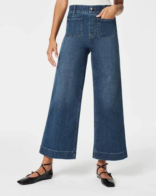 ⭐ 2025 Best Selling Jeans👖Tummy Control Cropped Wide-Leg Jeans